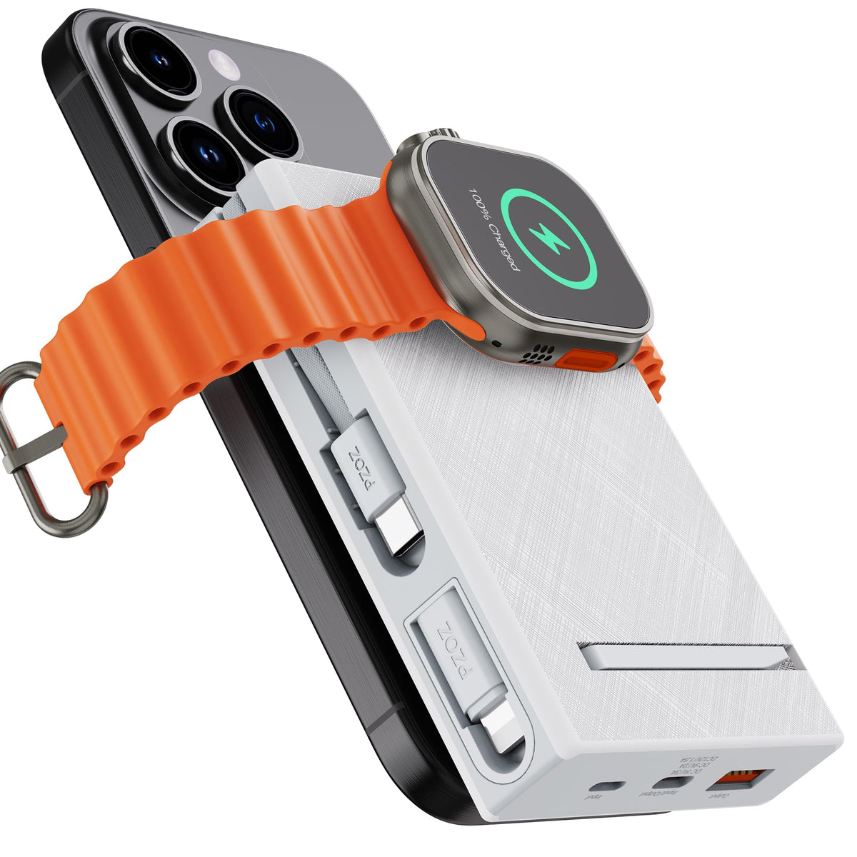 pzoz Magnetic Power Bank 10,000mAh — Multi-Device
